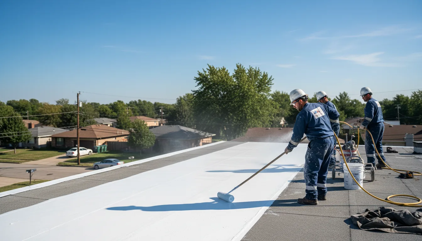Commercial roof coating in Howe, OK near me